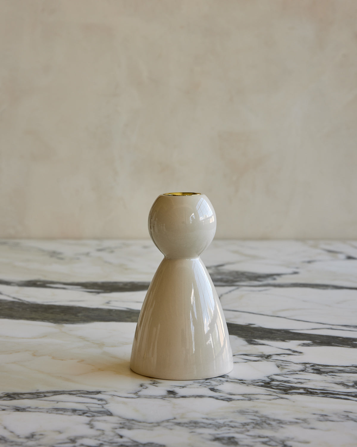 White Ceramic Candle Holder