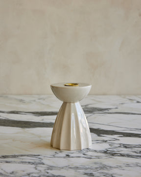 White Ceramic Candle Holder