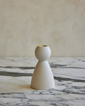 White Ceramic Candle Holder