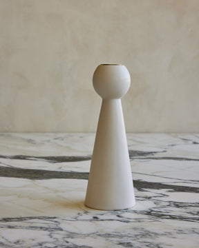 White Ceramic Candle Holder