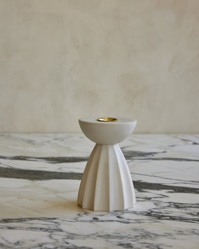 White Ceramic Candle Holder