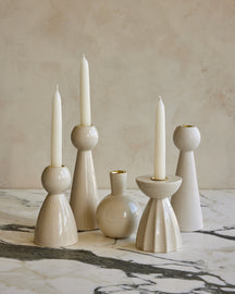 White Ceramic Candle Holder