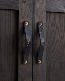 Leather Hardware Pull - Black