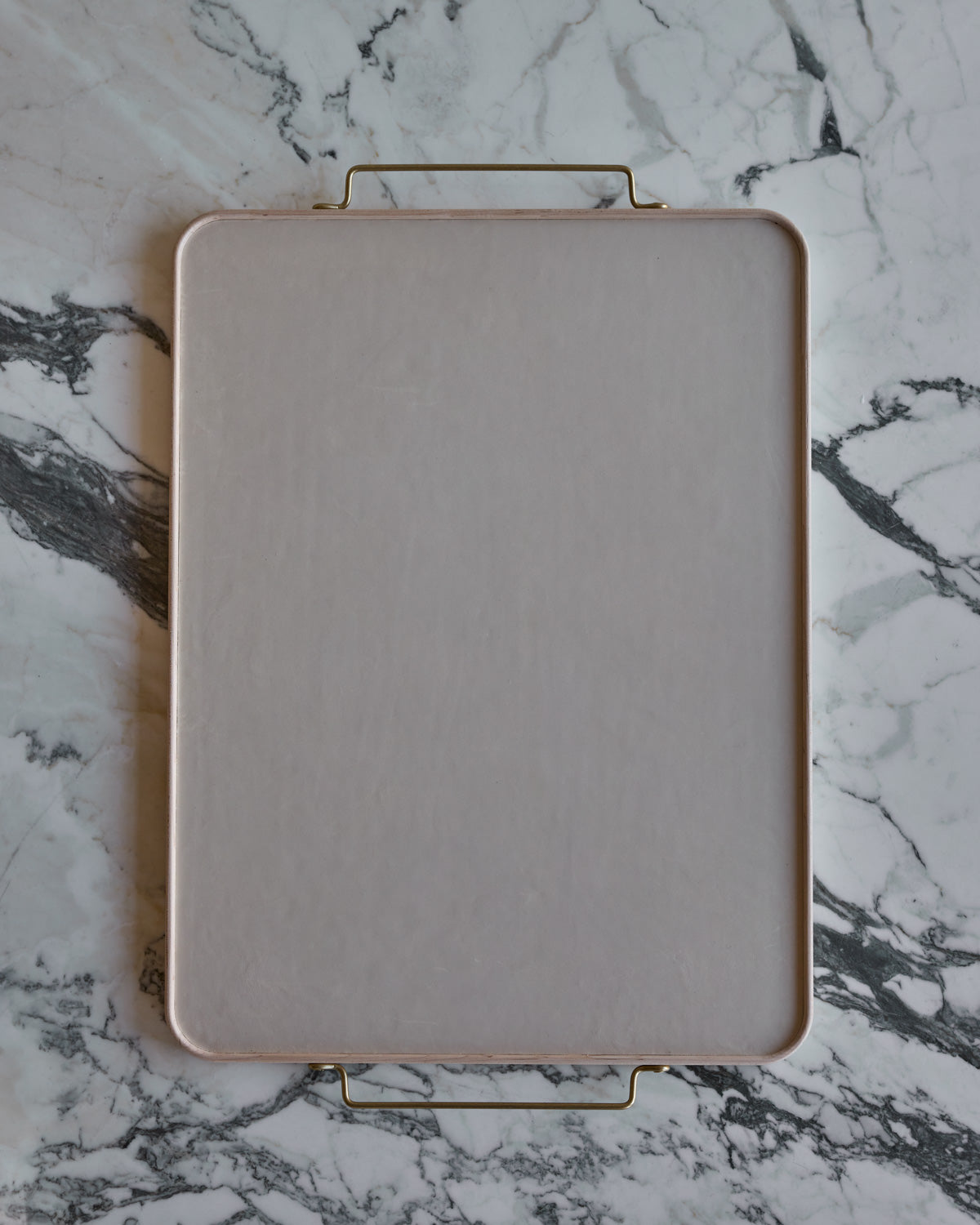 Bennett Leather Tray - Eggshell