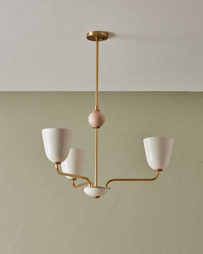 Lola Chandelier - Three Arm - Satin Brass