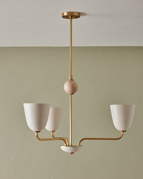 Lola Chandelier - Three Arm - Satin Brass