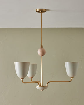 Lola Chandelier - Three Arm - Satin Brass