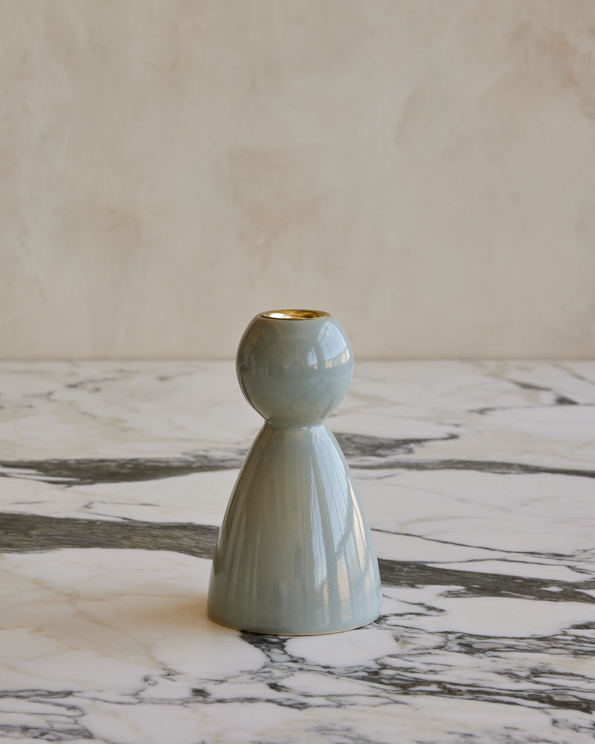 Blue + Green Ceramic Candle Holder