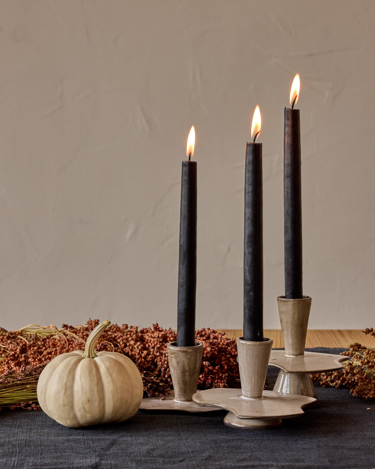 Nesting Ceramic Candle Holders - Foam Trio