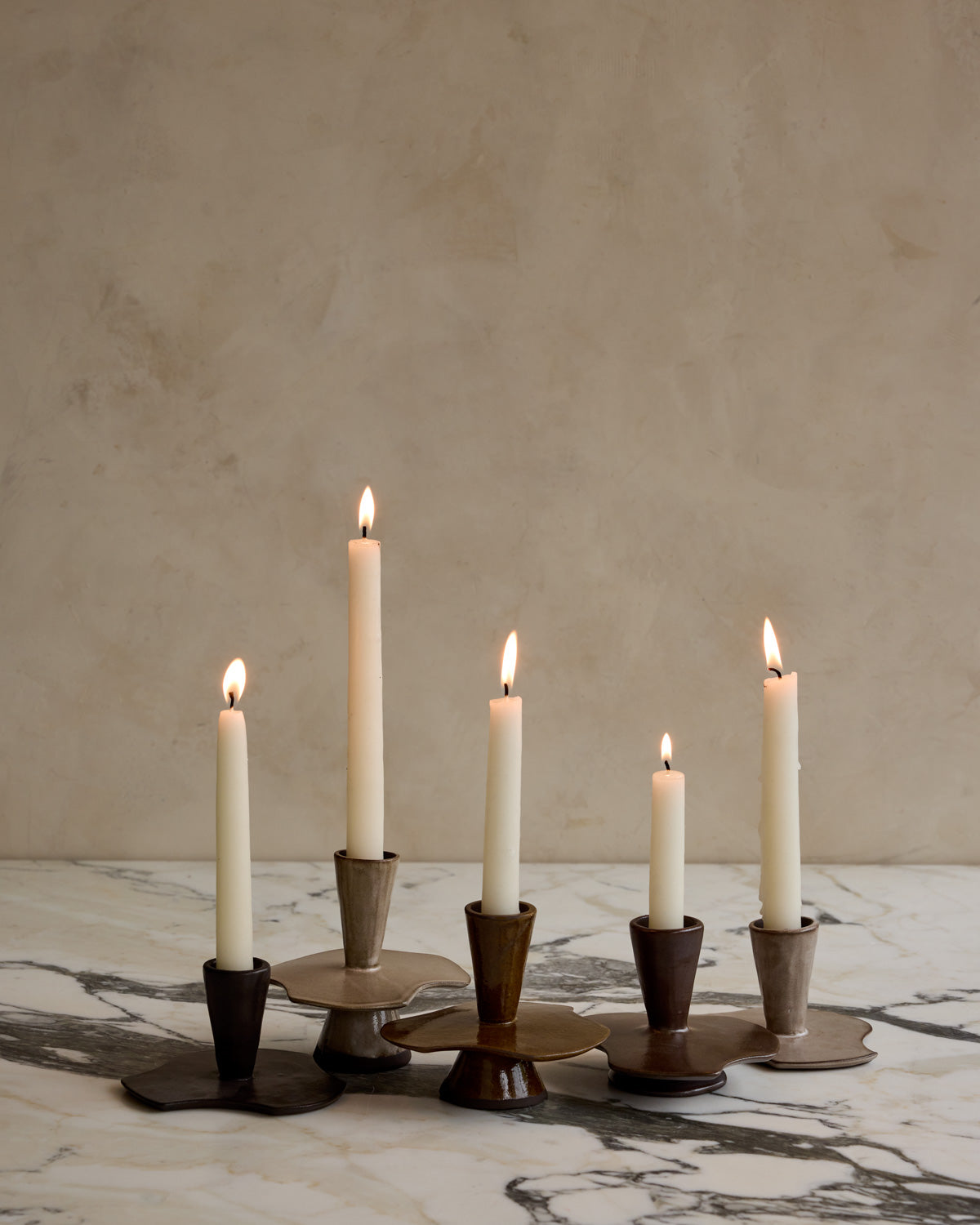 Nesting Ceramic Candle Holders - Multi Quintet