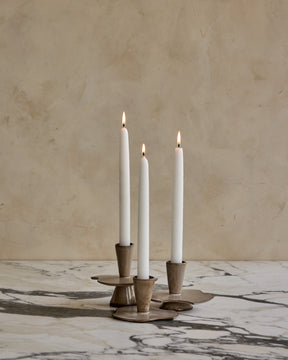 Nesting Ceramic Candle Holders - Foam Trio