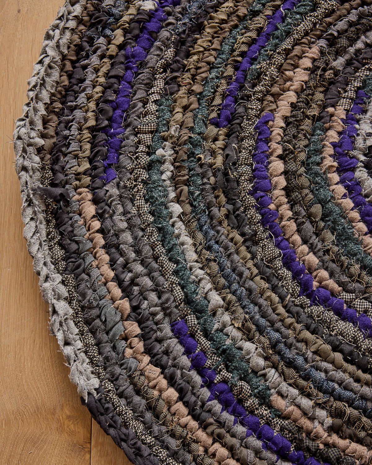 Olly's Round Rag Rug - Purple