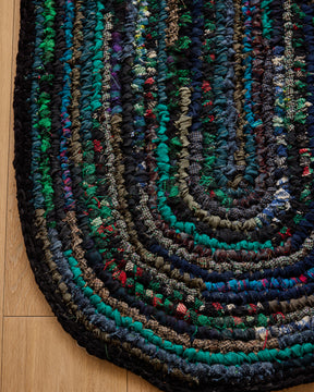 Olly's Oval Rag Rug - Turquoise