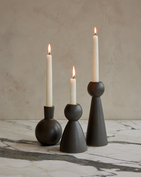 Almost Black Ceramic Candle Holder