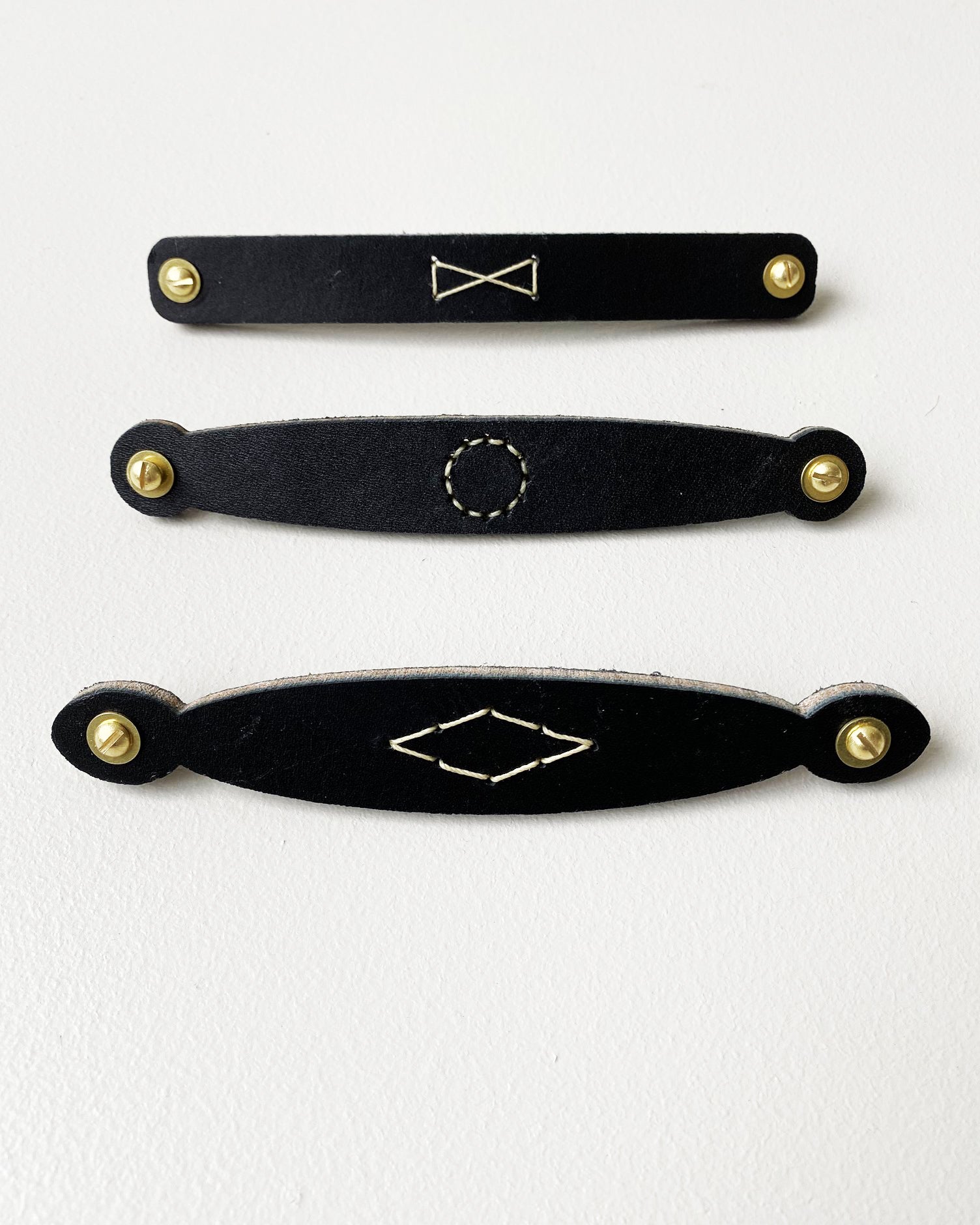 Leather Hardware Pull - Black