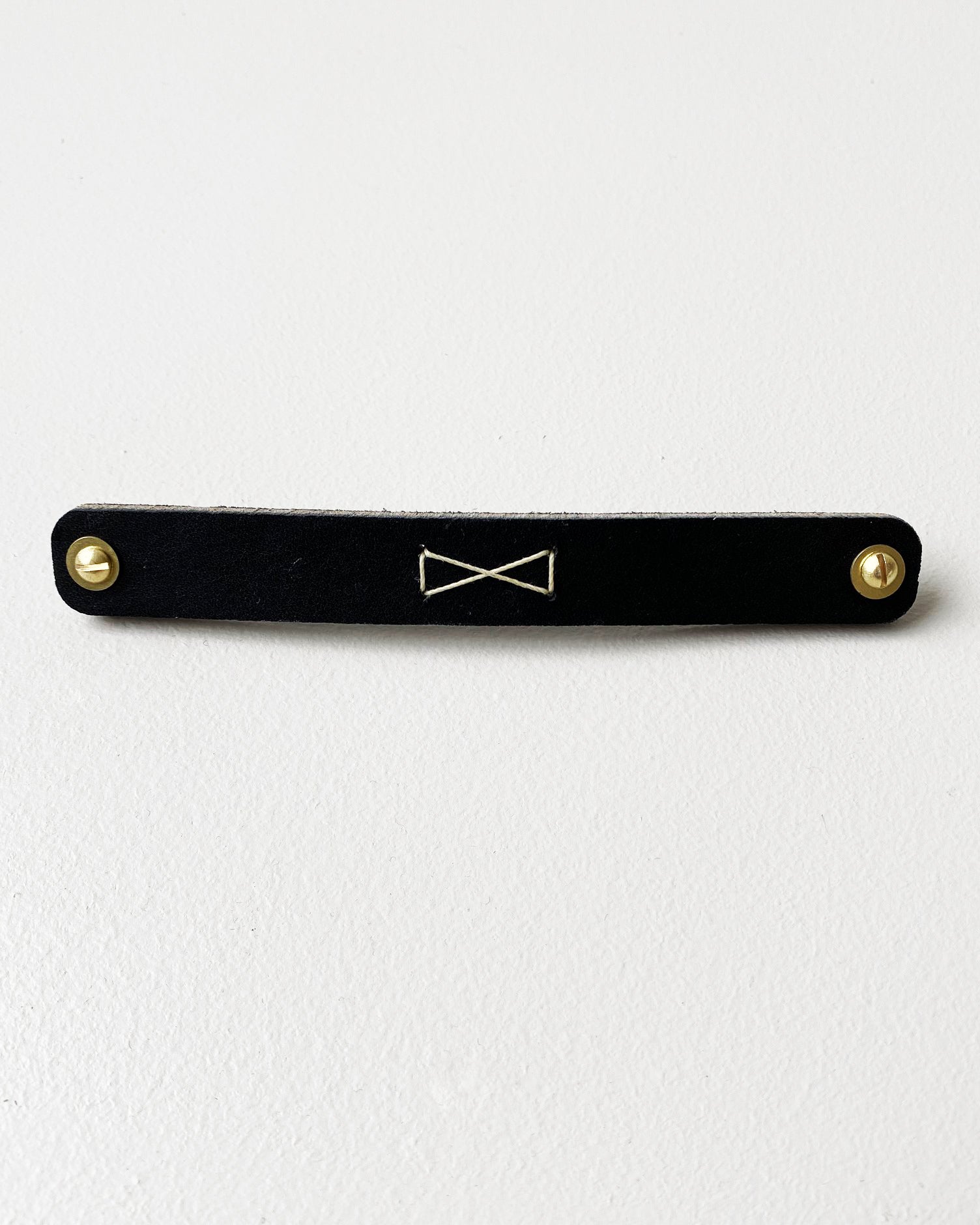 Leather Hardware Pull - Black